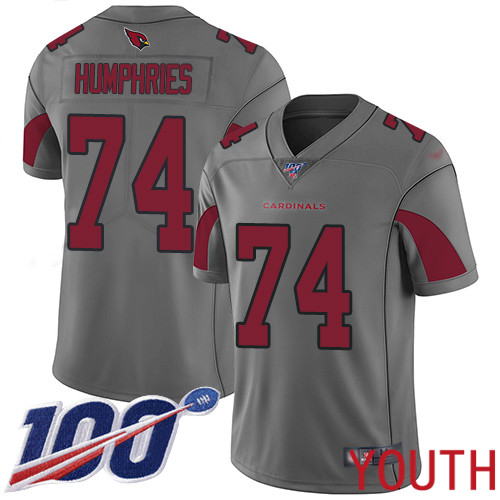 Arizona Cardinals Limited Silver Youth D.J. Humphries Jersey NFL Football #74 100th Season Inverted Legend